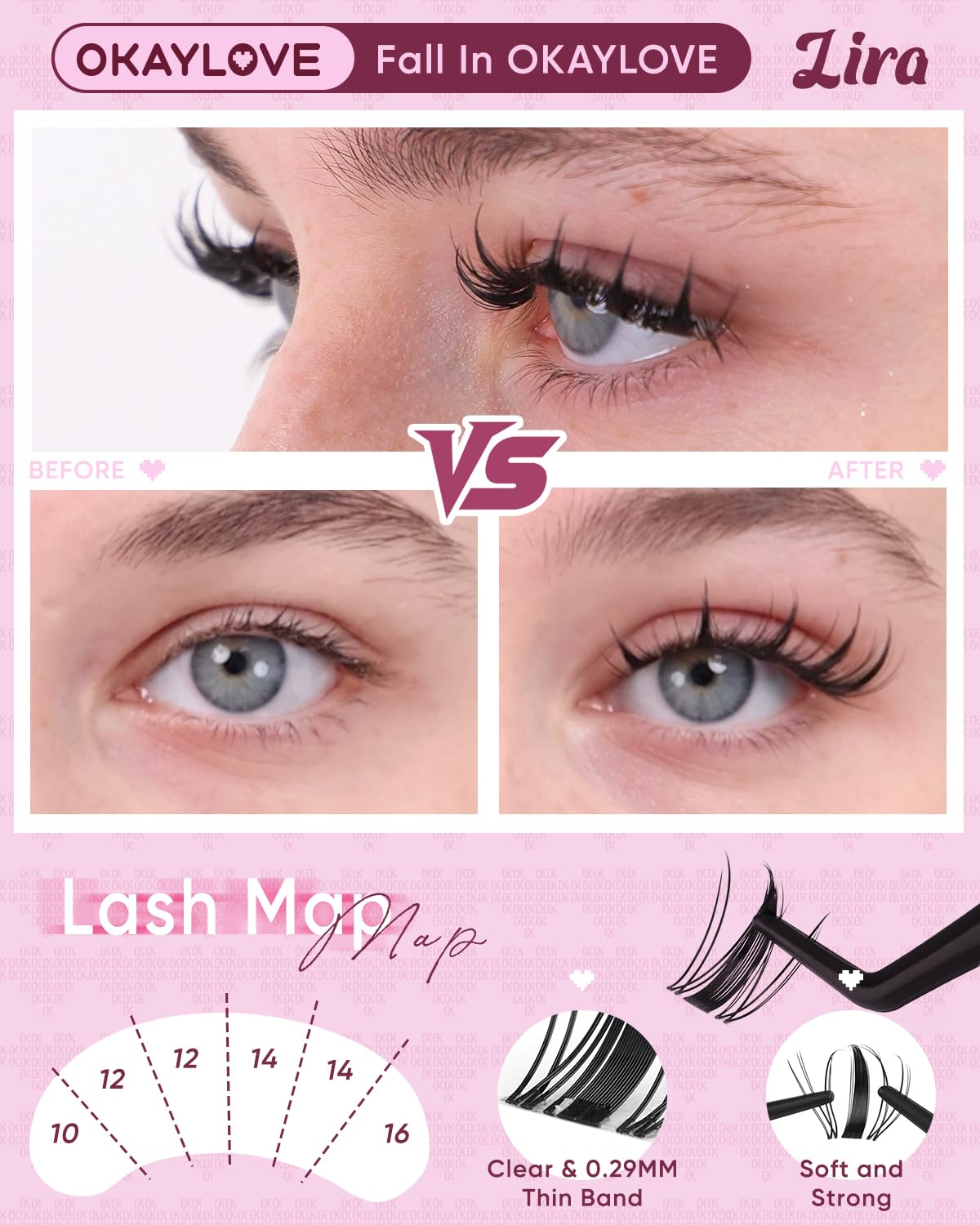 OKAYLOVE CC curl enhances natural lift for a bright, open-eyed effect.