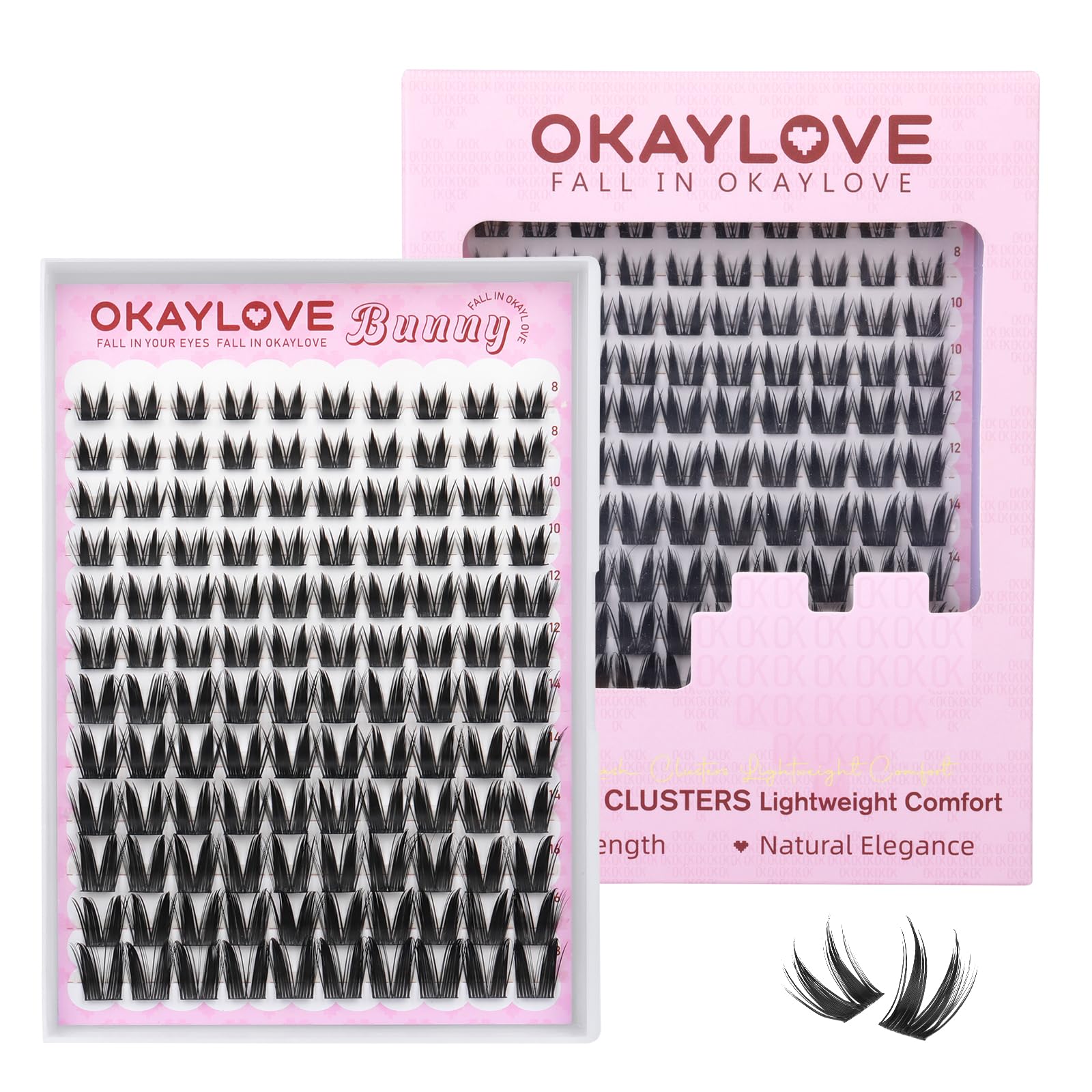 OKAYLOVE manga lash clusters bunny ears 8-18mm for dramatic cosplay eyes