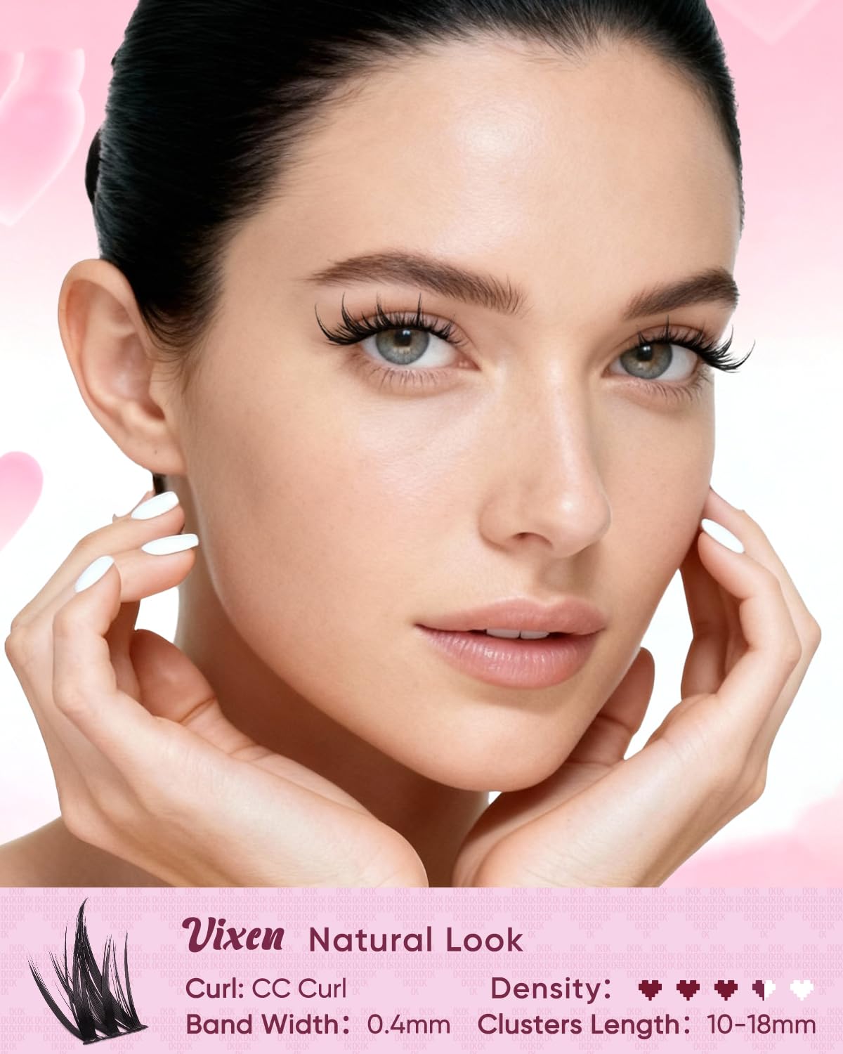 Close-up of OKAYLOVE lash clusters showing texture and spike detail.