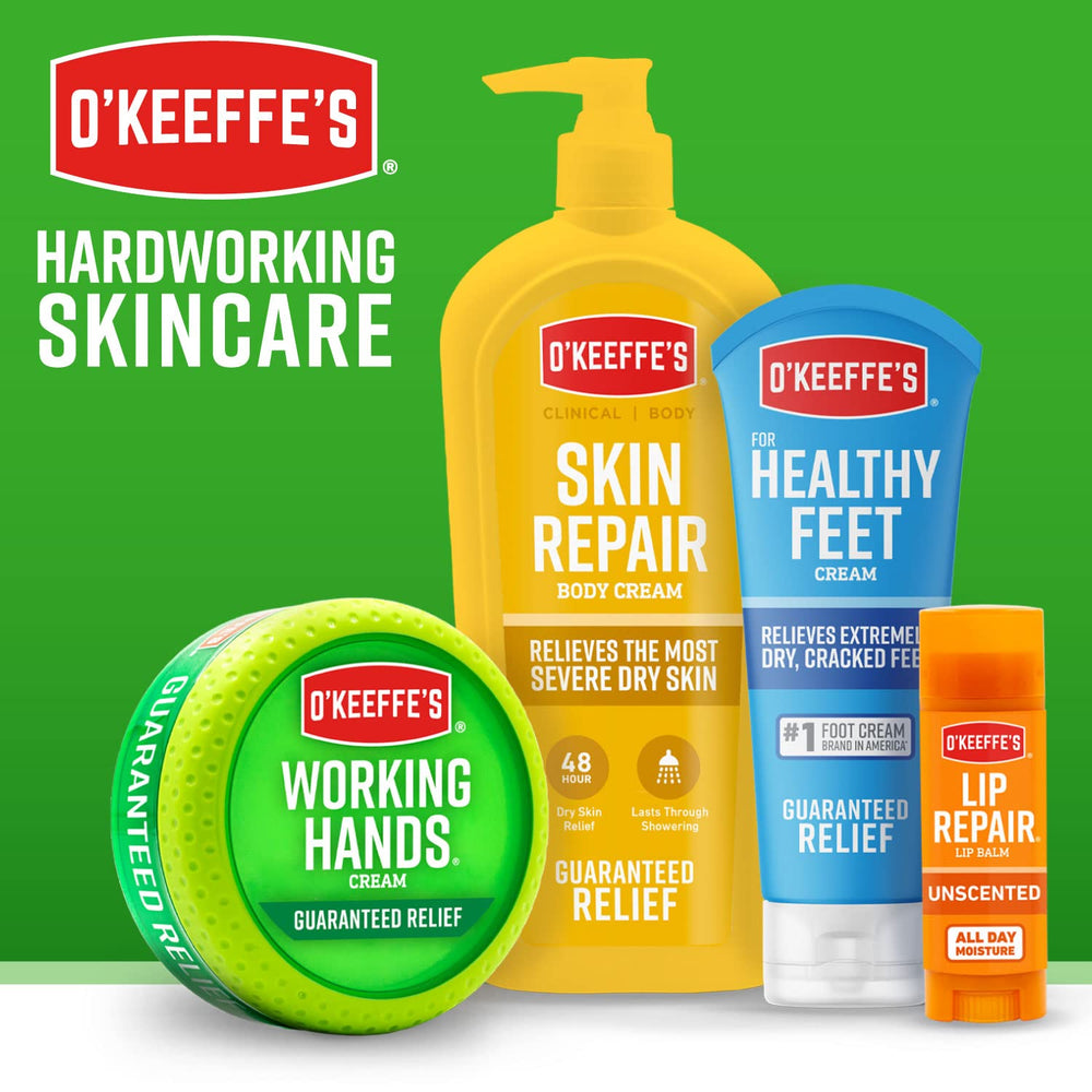 O'Keeffe's dermatologist-tested label close-up