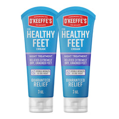 O'Keeffe's Healthy Feet Night Treatment tube ready for overnight hydration.