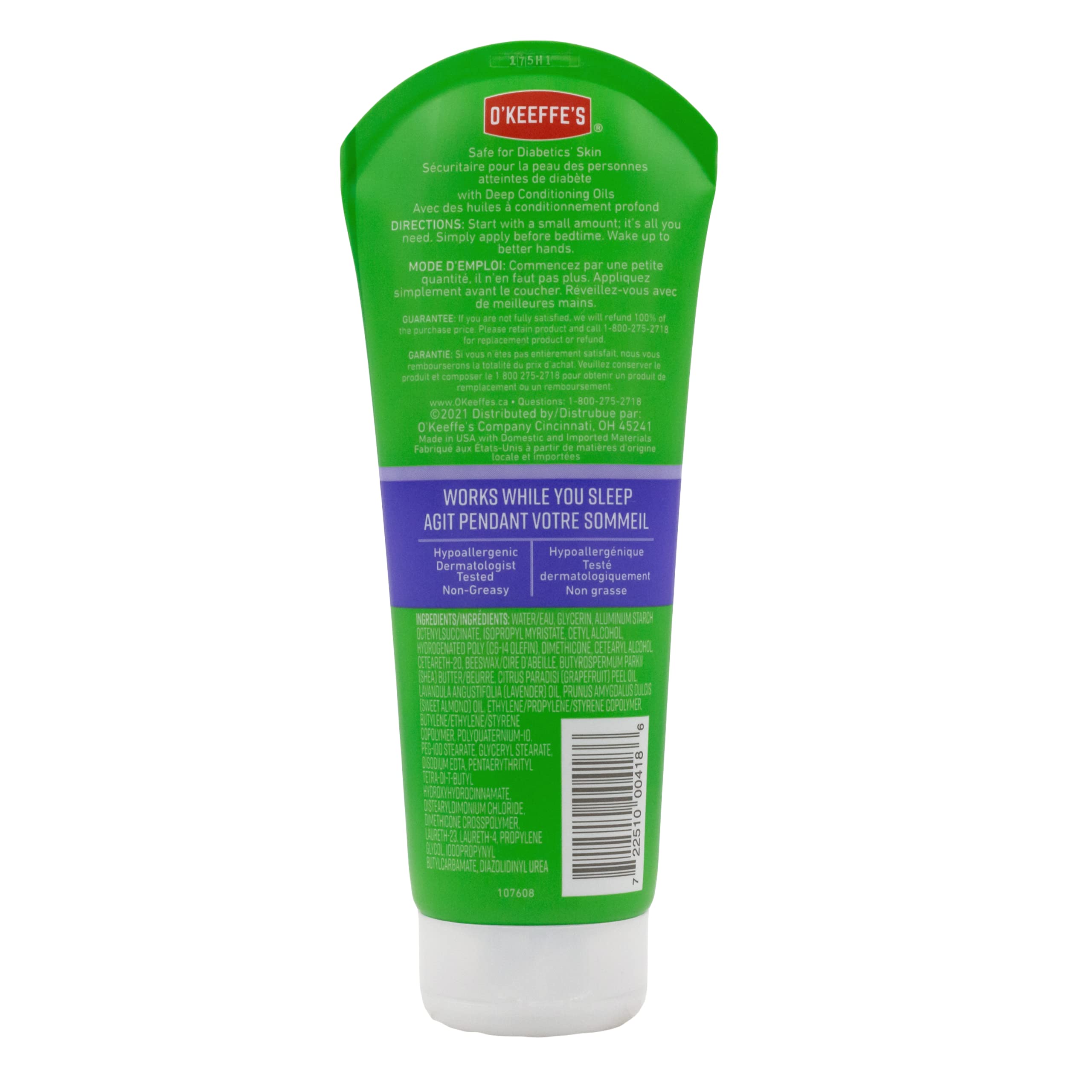 O'Keeffe's hypoallergenic packaging close-up