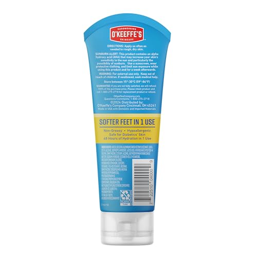 O'Keeffe's hypoallergenic non greasy formula suits sensitive feet