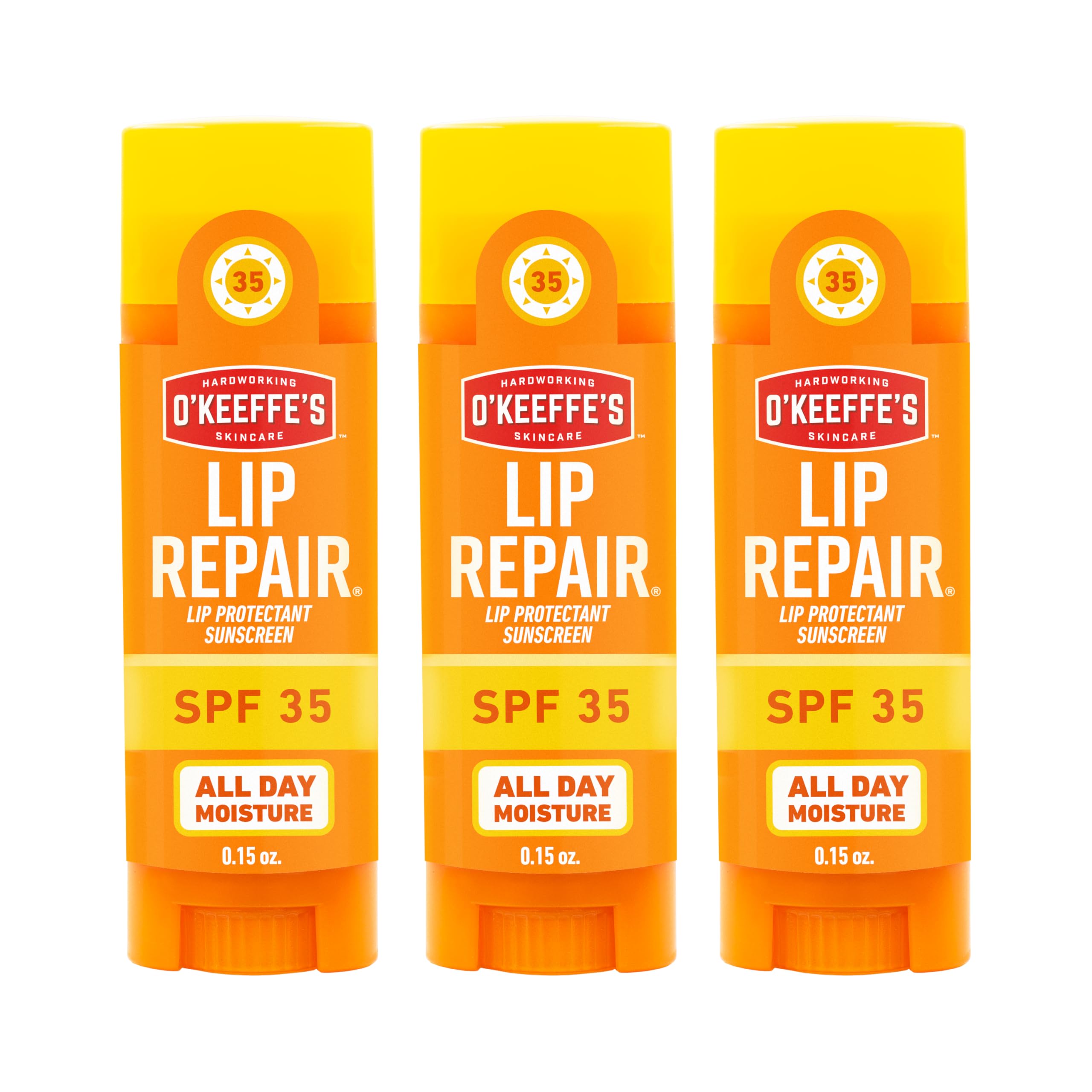 O'Keeffe's Lip Repair SPF 35 balm stick provides long-lasting hydration with sun protection.