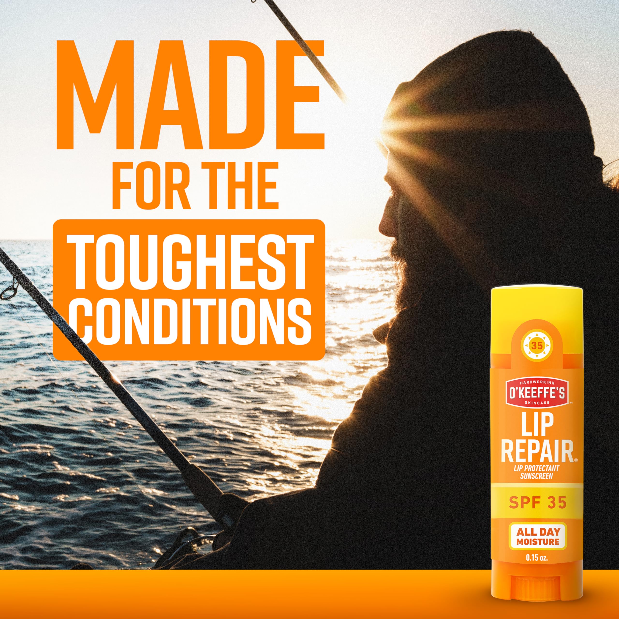 O'Keeffe's Lip Repair SPF 35 balm demonstrates 80-minute water resistance.