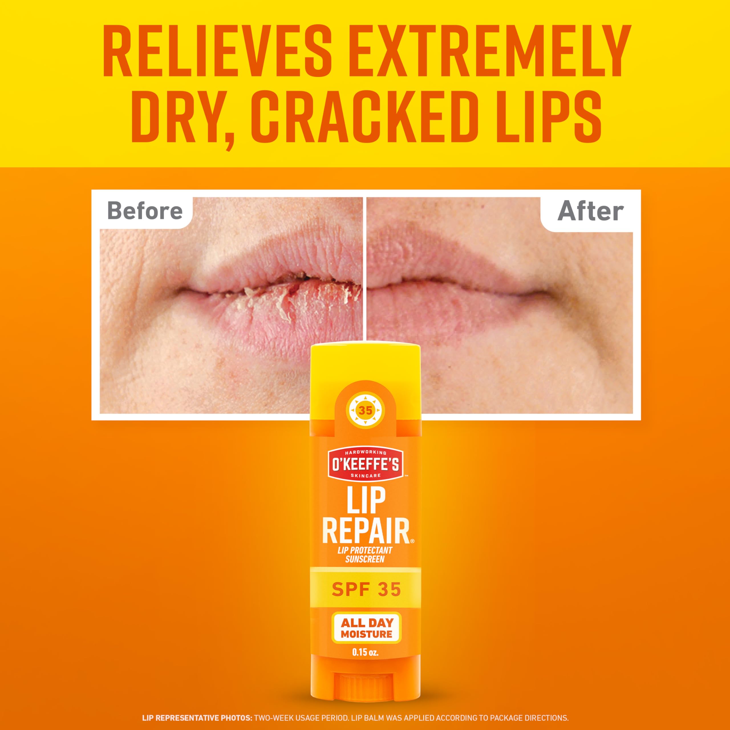 Textura mate de O'Keeffe's Lip Repair SPF 35 para acabado suave