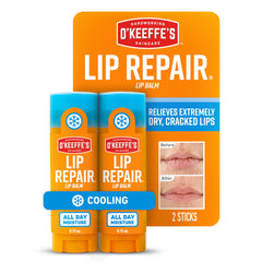 O'Keeffe's Lip Repair stick cooling relief packaging for soothing lip care