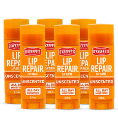 O'Keeffe's Lip Repair unscented stick packaging for on-the-go moisture
