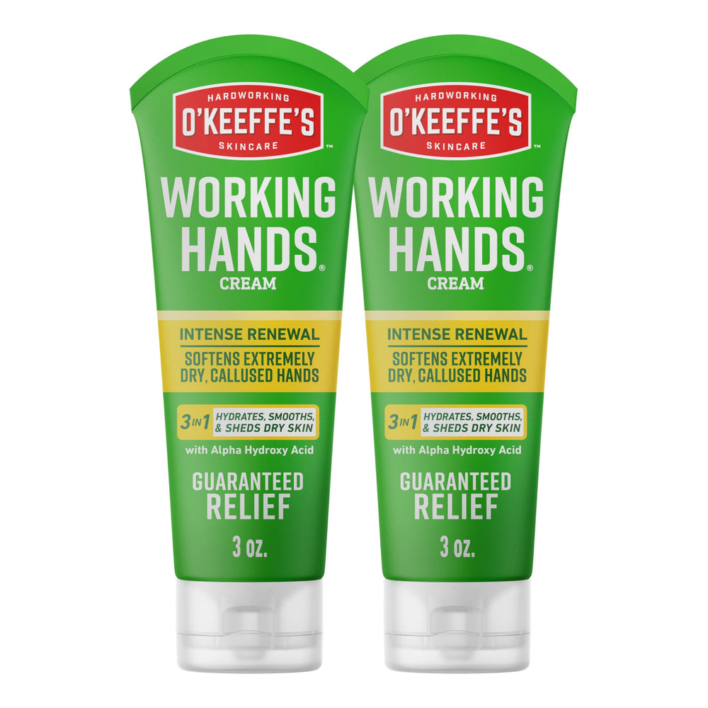 O'Keeffe's Working Hands Renovación Intensa, crema en tubo de 3 oz para manos ásperas.