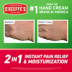 O'Keeffe's Working Hands crema para aplicación precisa y alivio inmediato.