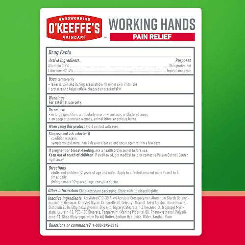 O'Keeffe's Working Hands aroma mentol refrescante para la piel.