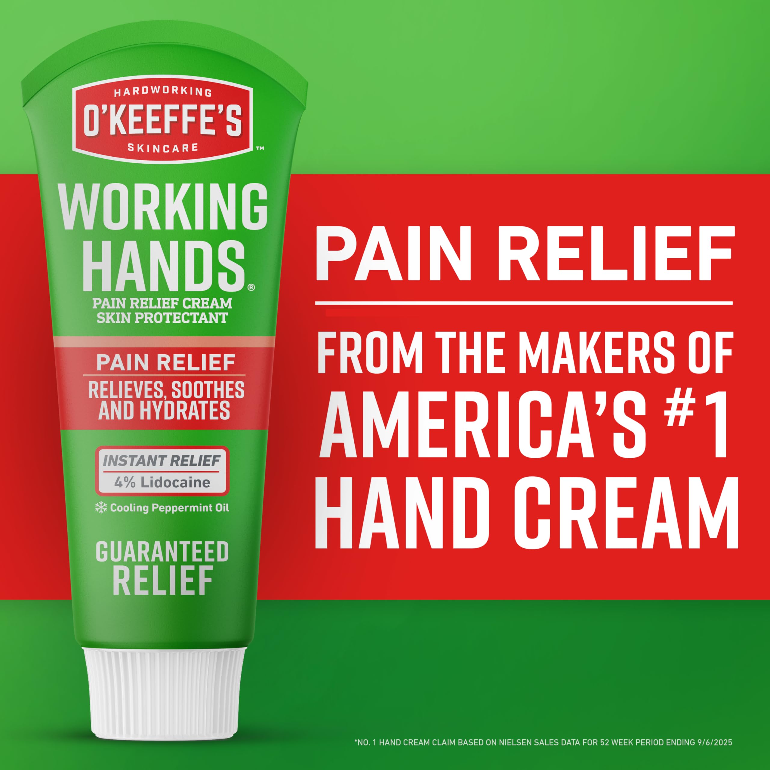 Mentol refrescante en O'Keeffe's Working Hands para enfriar la piel.