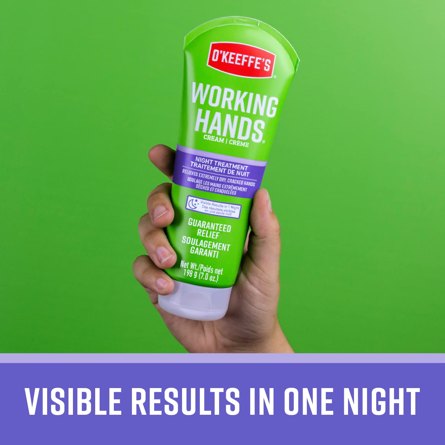 O'Keeffe's Night Treatment foot cream texture close-up showing moisture