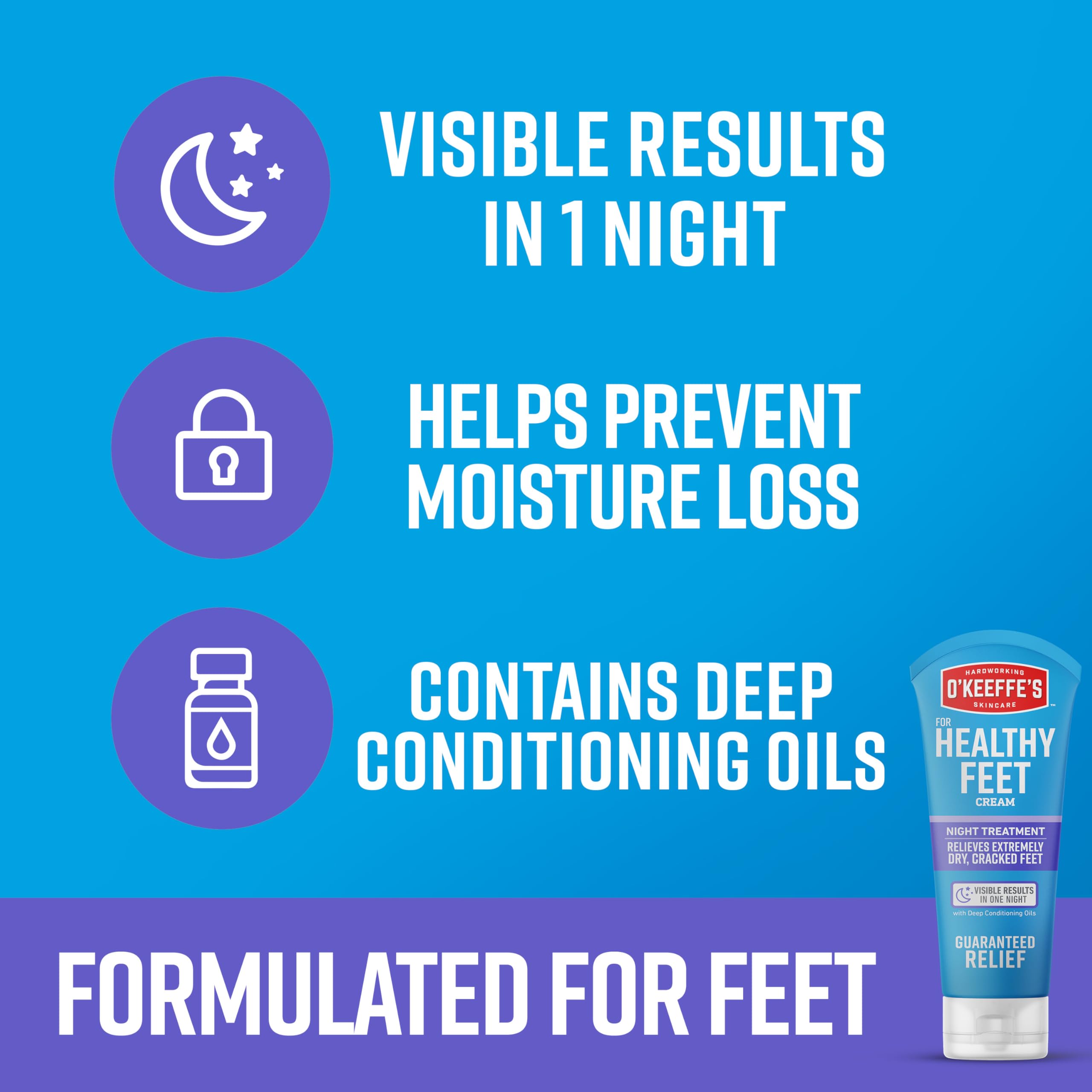 Bedtime application of O'Keeffe's Night Treatment on hands and feet.