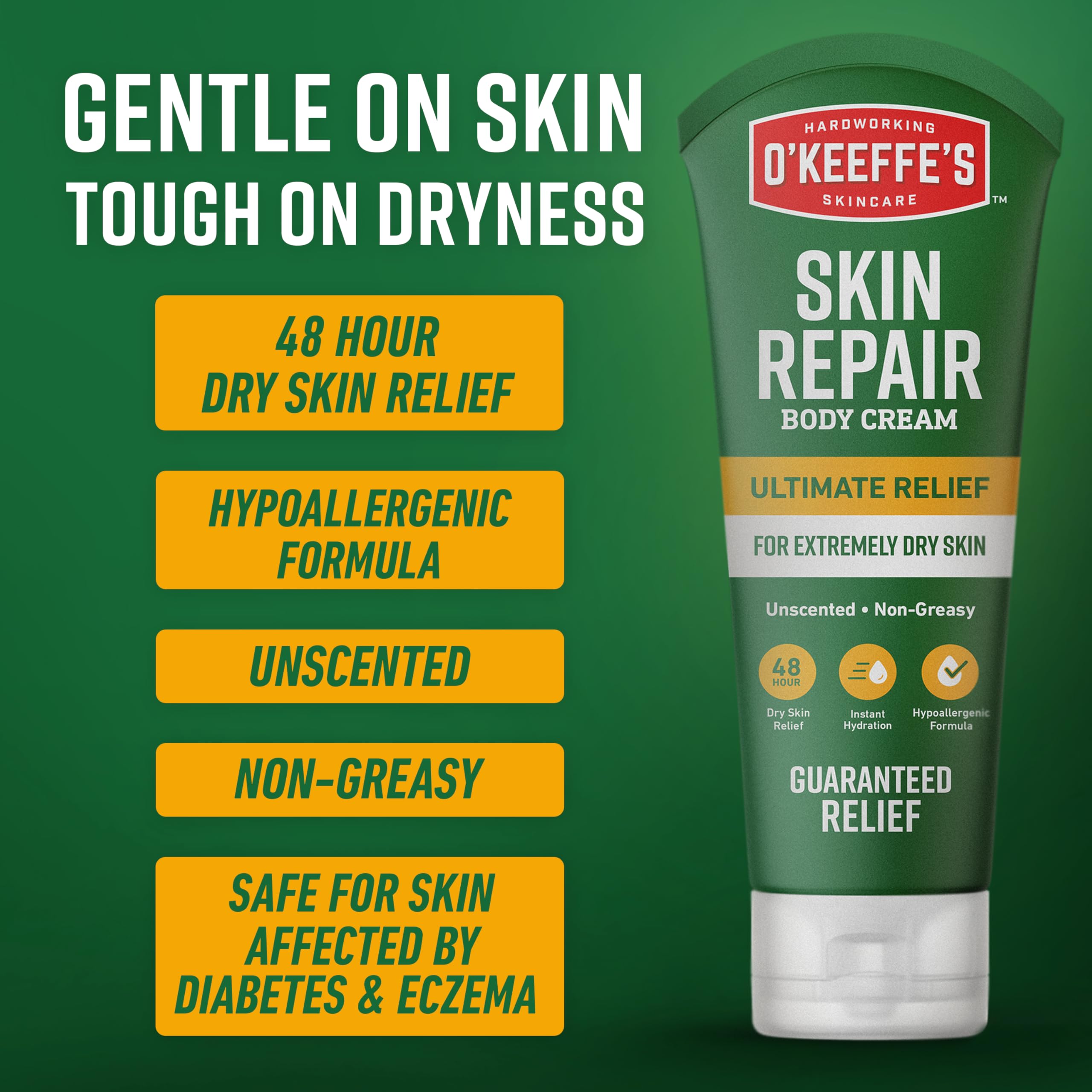 Crema sin fragancia de O’Keeffe’s, suave y no grasa para piel sensible.