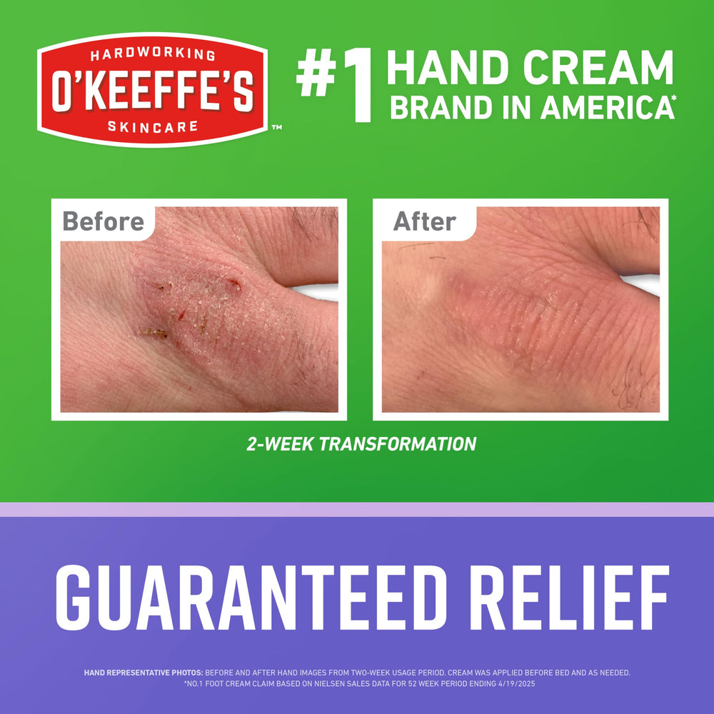 Two O'Keeffe's tubes pack-shot for day and night hand care