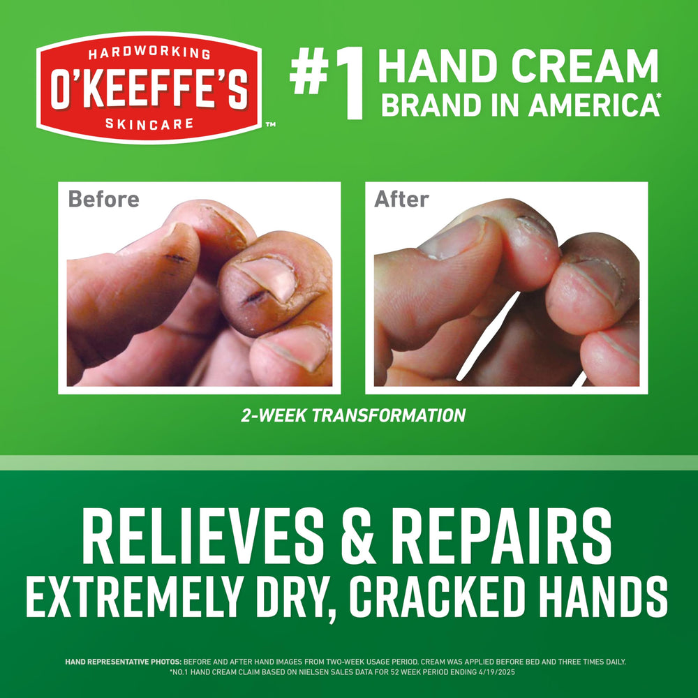 O'Keeffe's Working Hands en tubo, crema para manos secas.