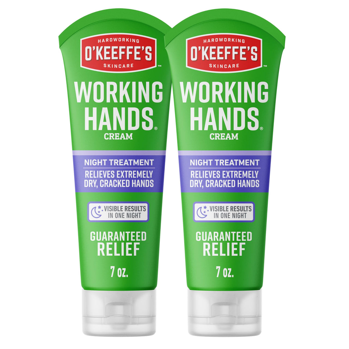 O'Keeffe's Working Hands Night Treatment tube front view showing product for overnight hydration