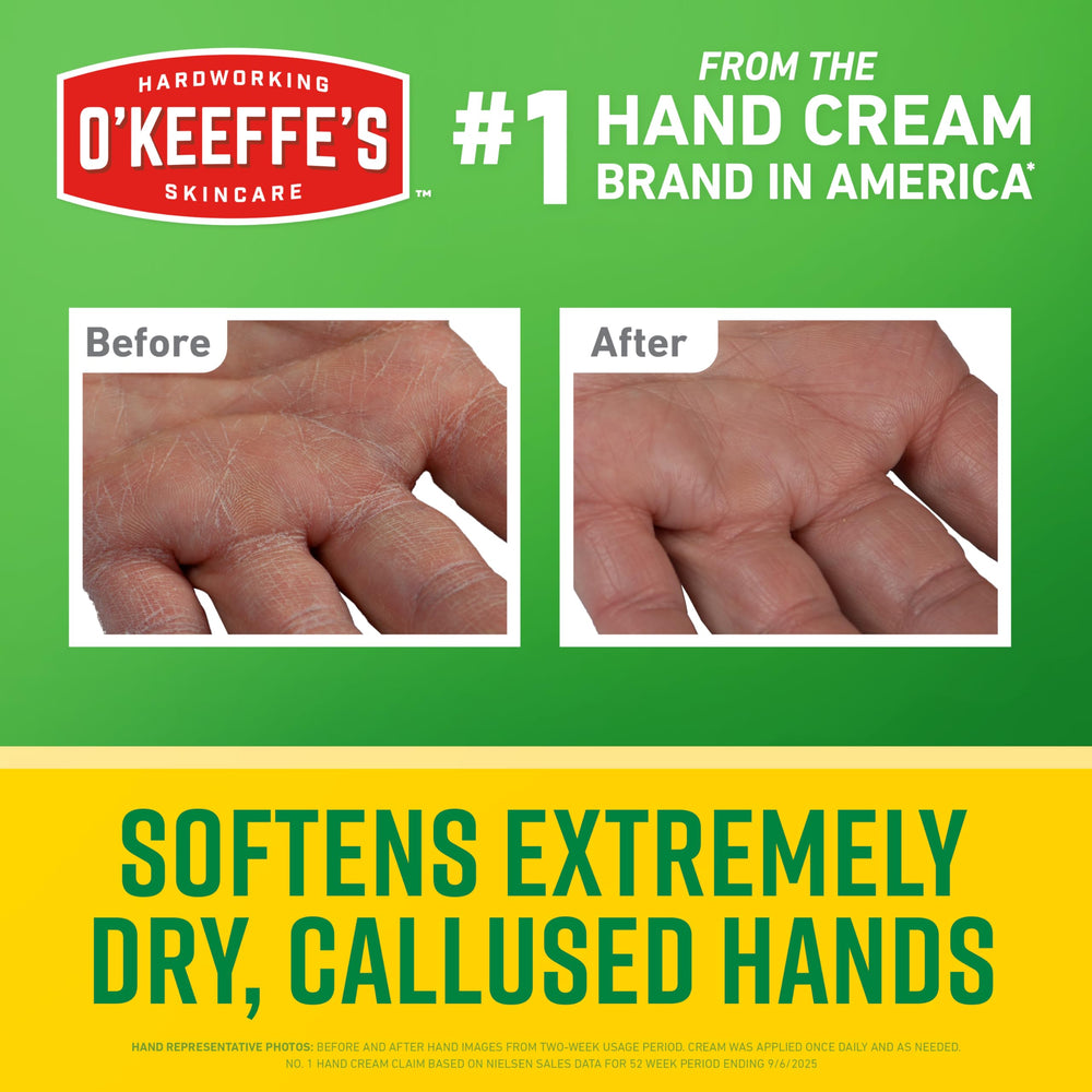 O'Keeffe's Working Hands, textura sedosa que se absorbe rapido para uso diario.