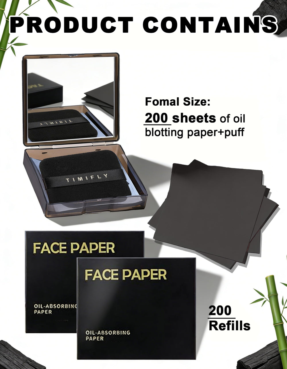 Okerker Blotting Paper with Puff Included for precise oil absorption without mess.