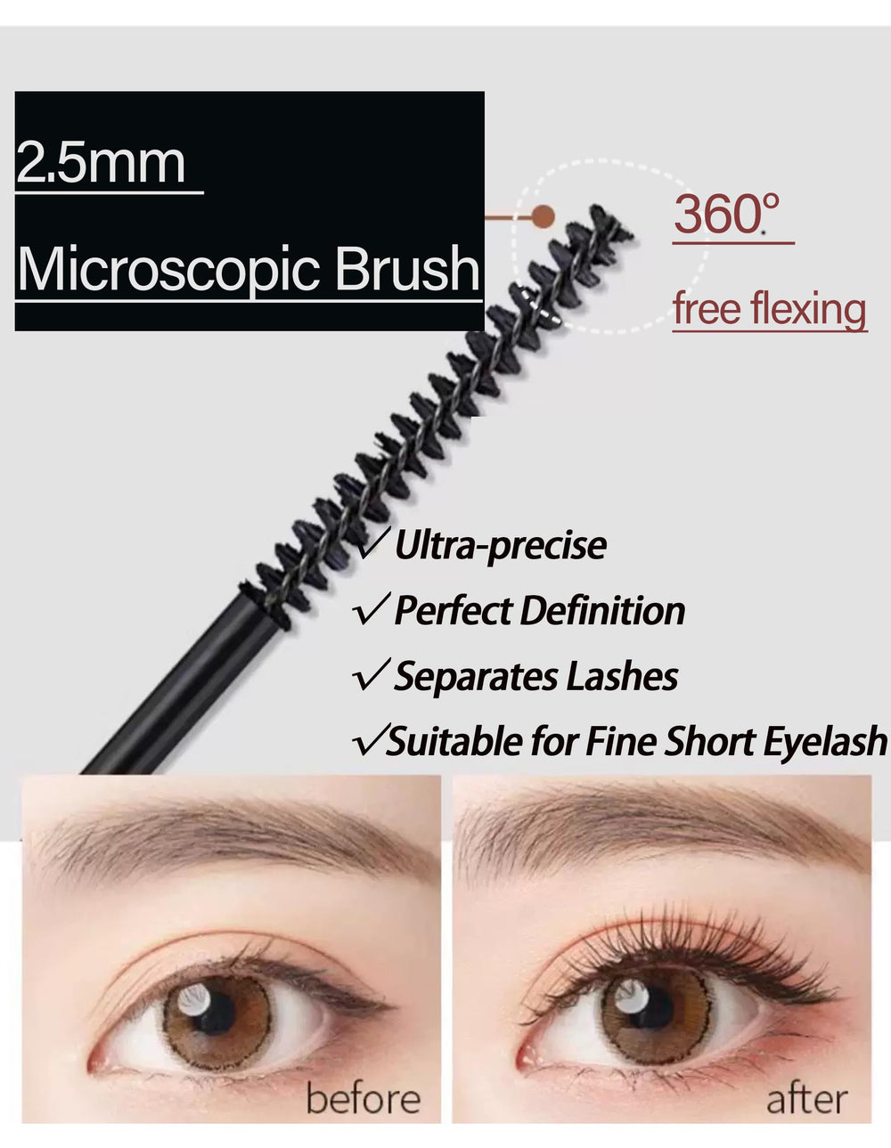 All-day lift and length from Okerker Black Mascara, waterproof and long-lasting