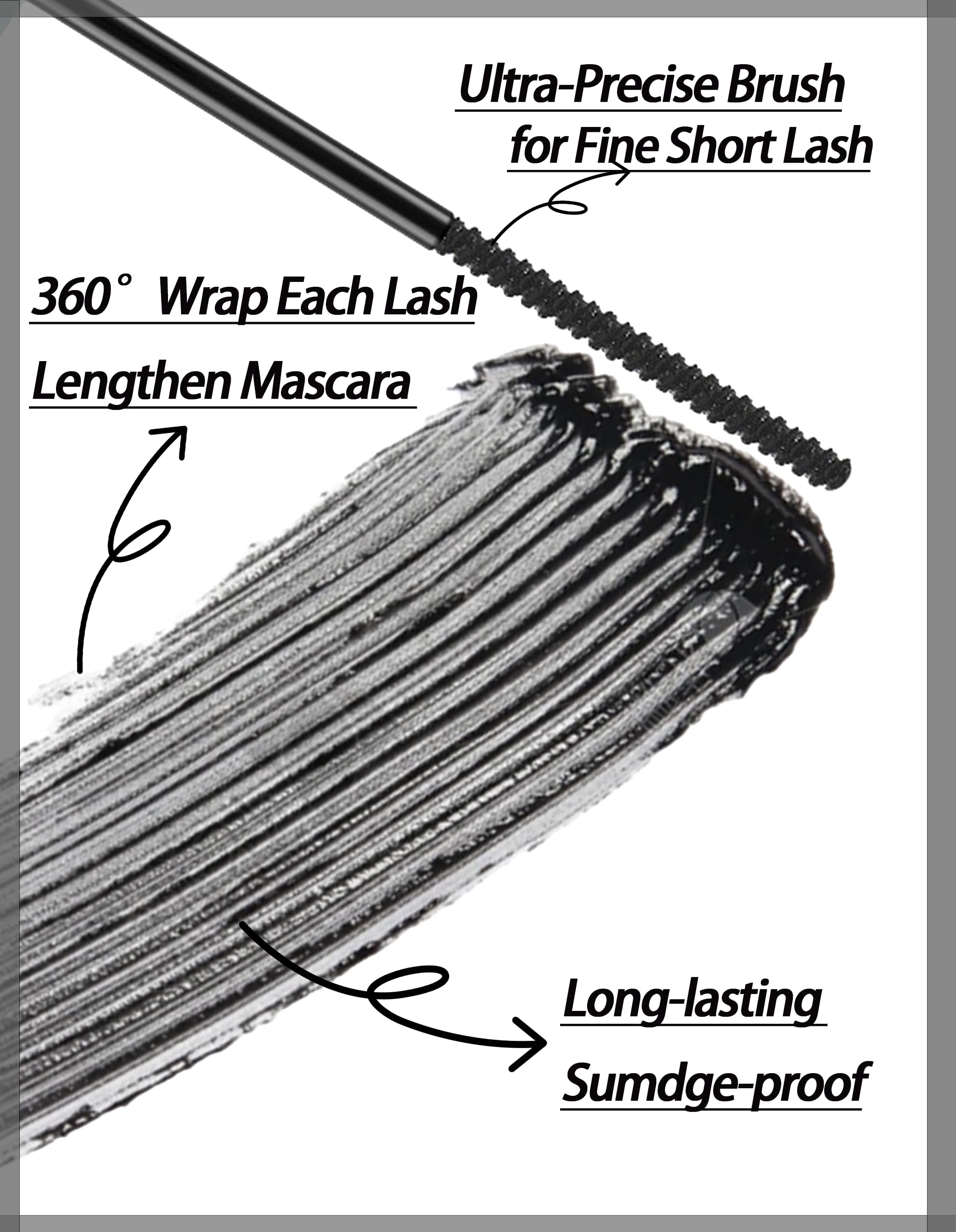 Slim adjustable brush angle of Okerker Mascara reaches difficult angles