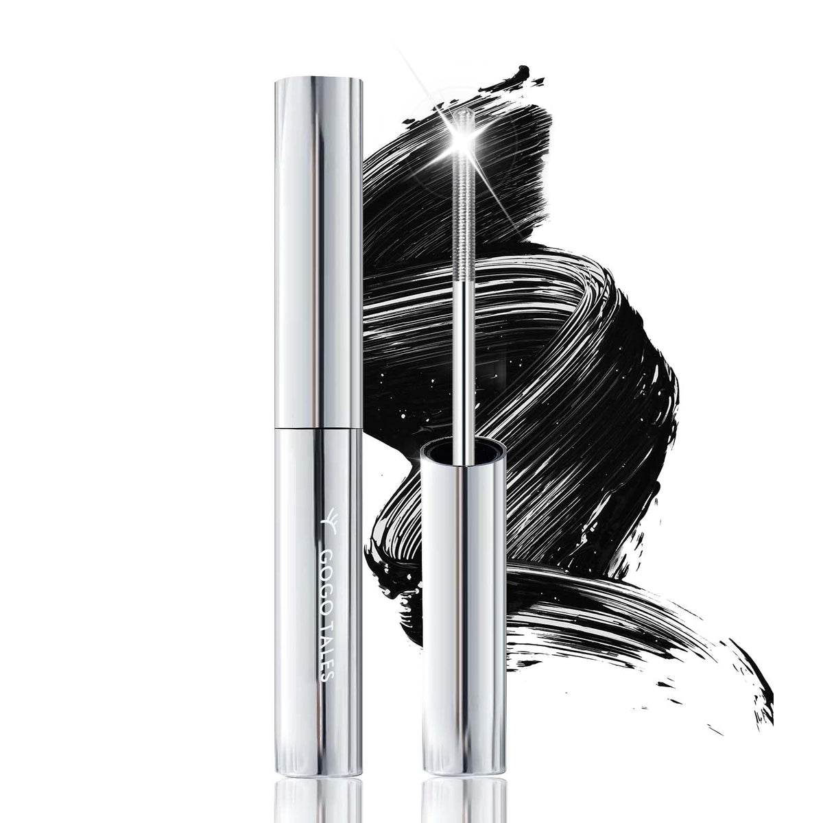 Okerker Black Mascara Wand with precision 0.5mm tip for even lash coating.