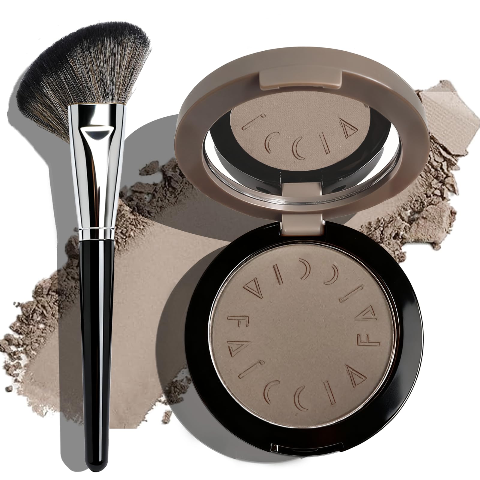 Okerker Cool Toned Contour Palette with Mirror highlights natural shadows for cool fair skin.