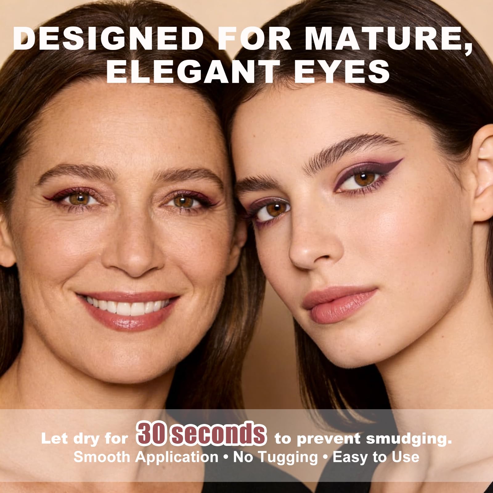 Okerker plum eyeliner glides on creamy and gentle for mature eyelids.