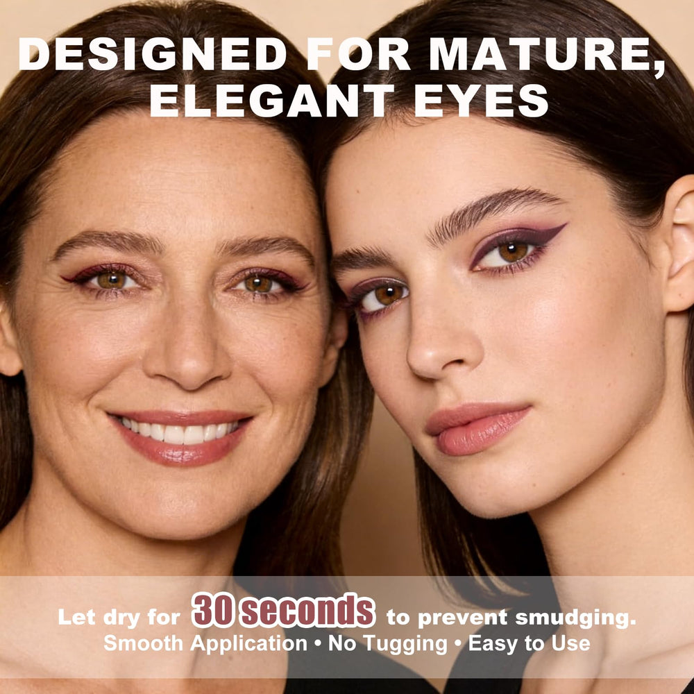 Okerker plum eyeliner glides on creamy and gentle for mature eyelids.