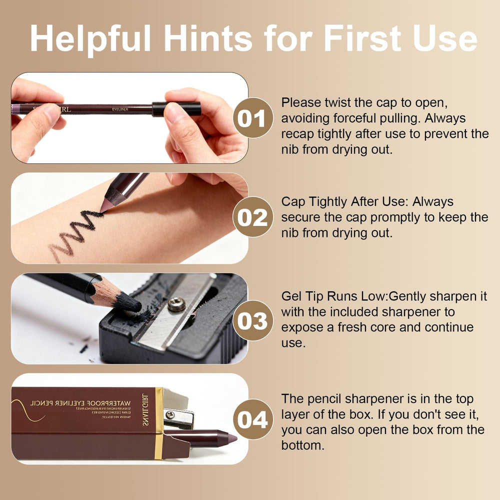 Okerker plum eyeliner stays put from morning to night without smudging.