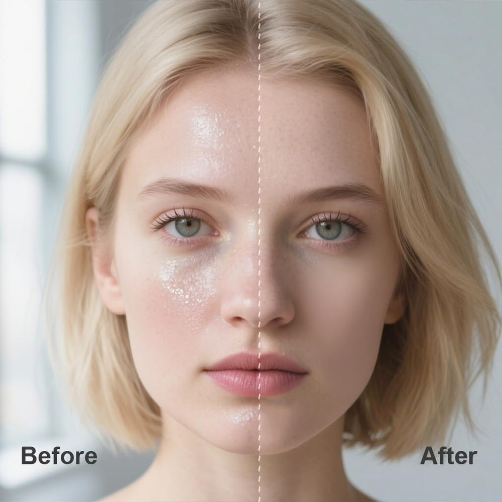 Okerker oil blotting paper reduces shine for a matte look.