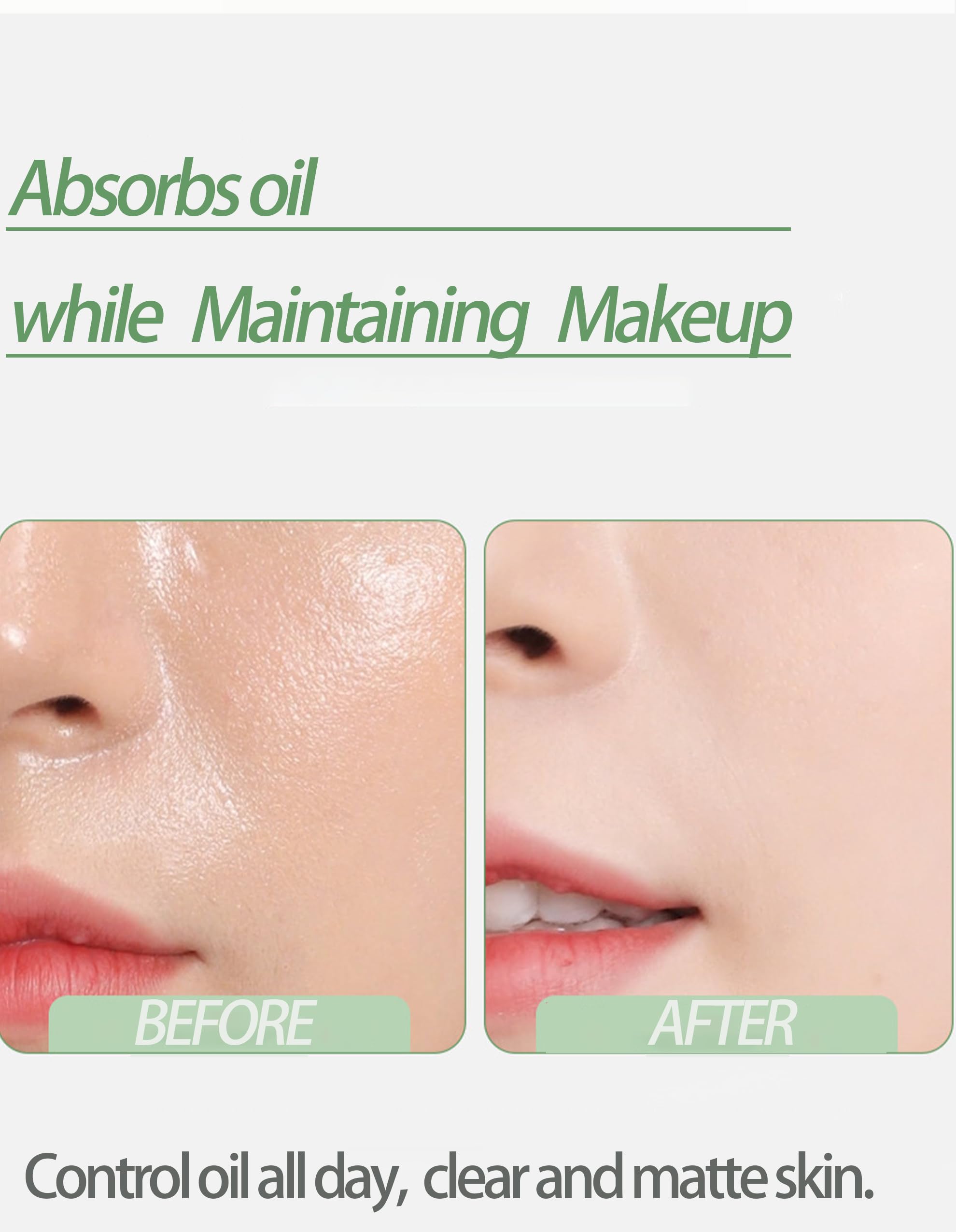 Pocket-size Okerker oil blotting paper perfect for travel.