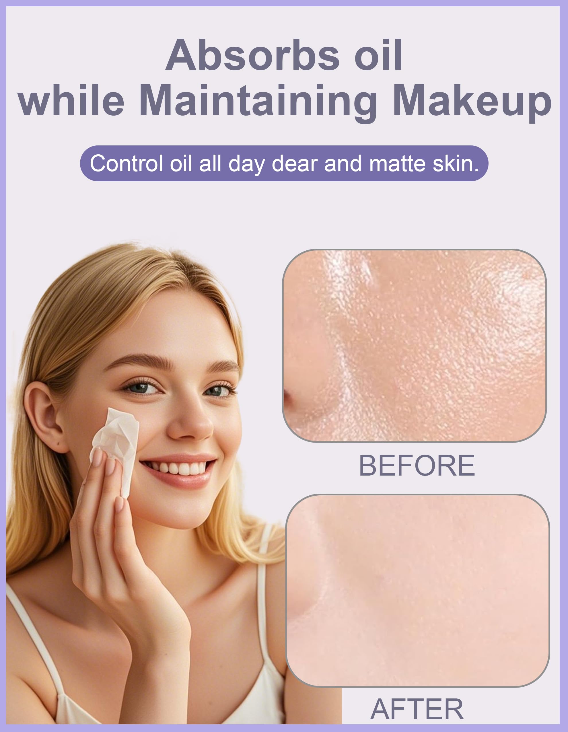 Okerker oil blotting paper refill sheets for ongoing shine control.