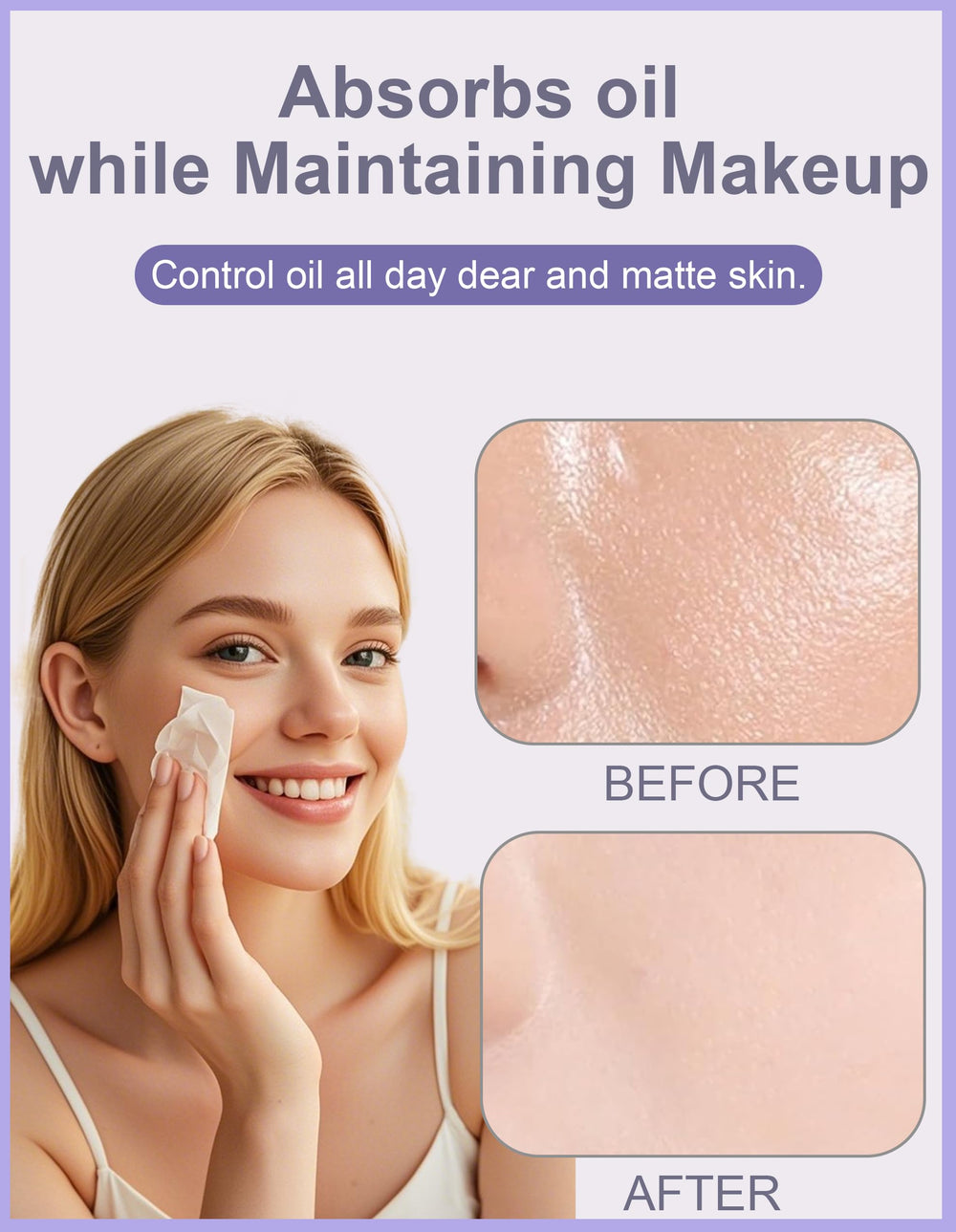 Okerker oil blotting paper refill sheets for ongoing shine control.