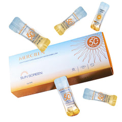 Protector solar Okerker con SPF50 mini-tubos para protección rápida.