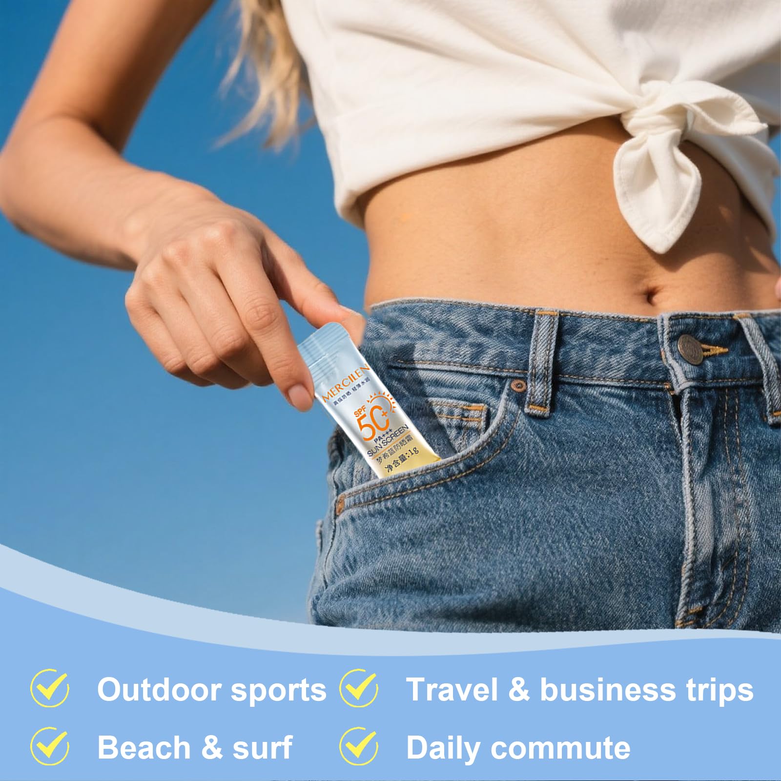 Okerker protector solar resistente al agua, 80 minutos, ideal para playa.