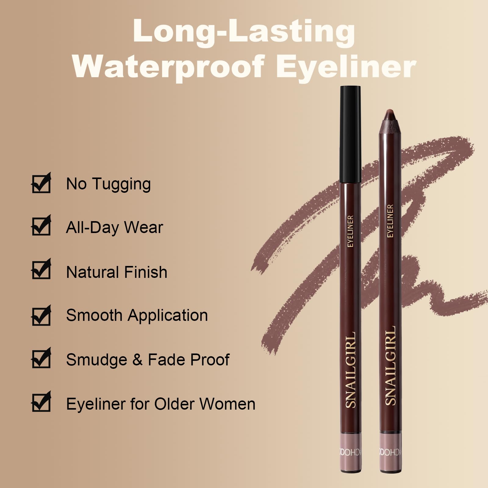 Rich plum pigment for defined eyes with a single smooth stroke.
