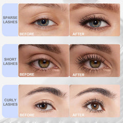 Okerker waterproof mascara wand delivers long-lasting, smudge-proof definition.