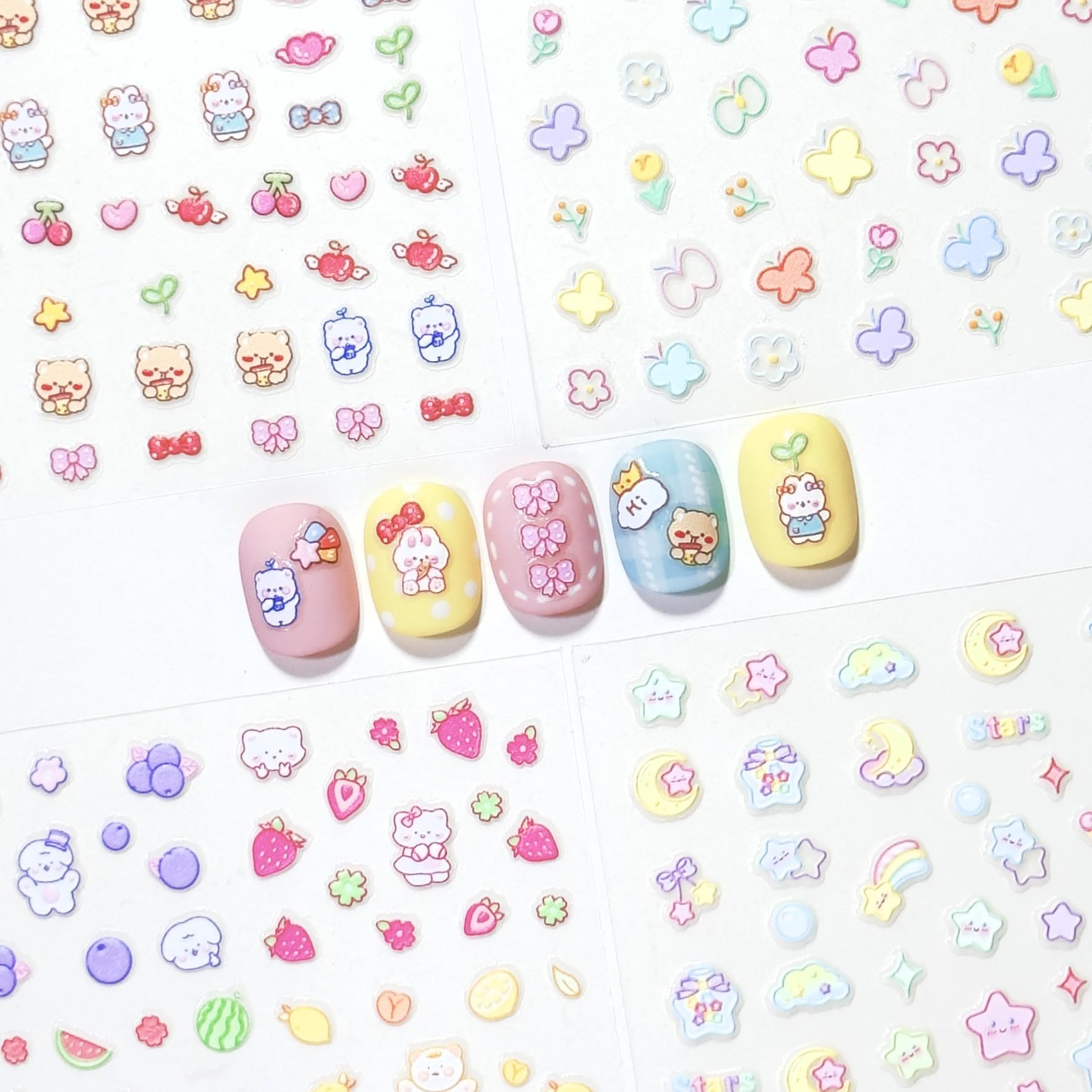 okiyomi butterfly nail stickers for kids with easy application and playful design