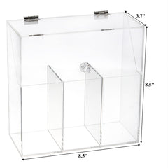 Okllen acrylic makeup organizer with three compartments for versatile vanity storage.