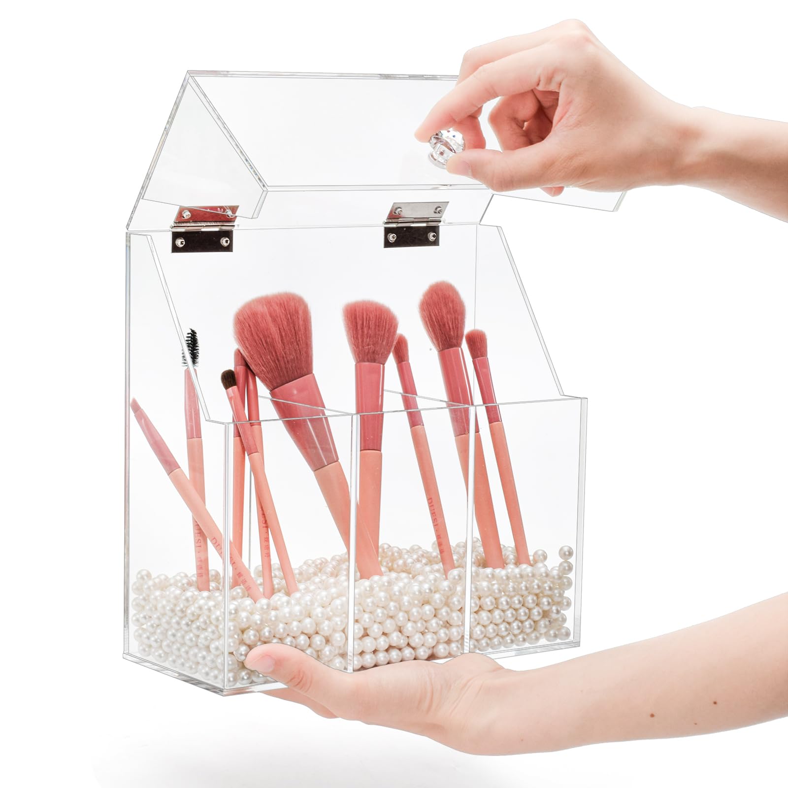 Okllen large-capacity brush storage fits many brushes and cosmetics.