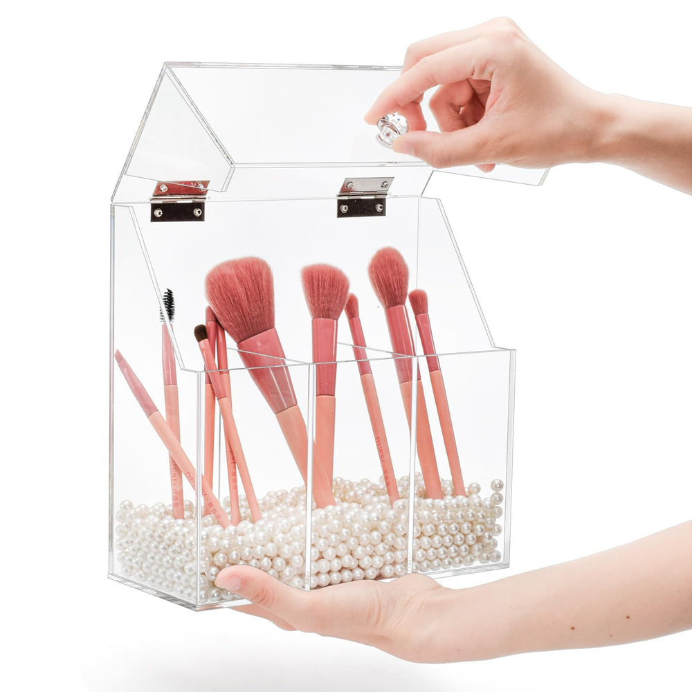 Okllen large-capacity brush storage fits many brushes and cosmetics.