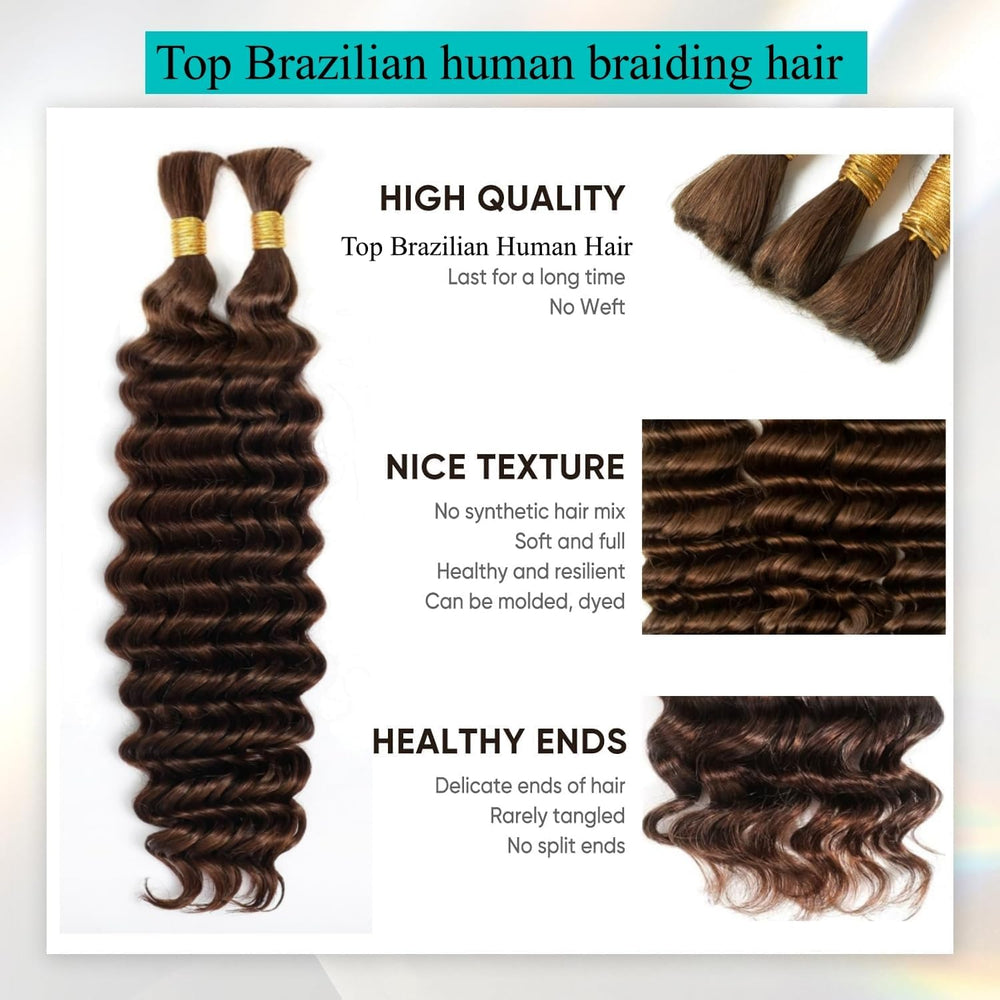 OKVOKV bulk curly hair close-up shows smooth texture and shine for braids