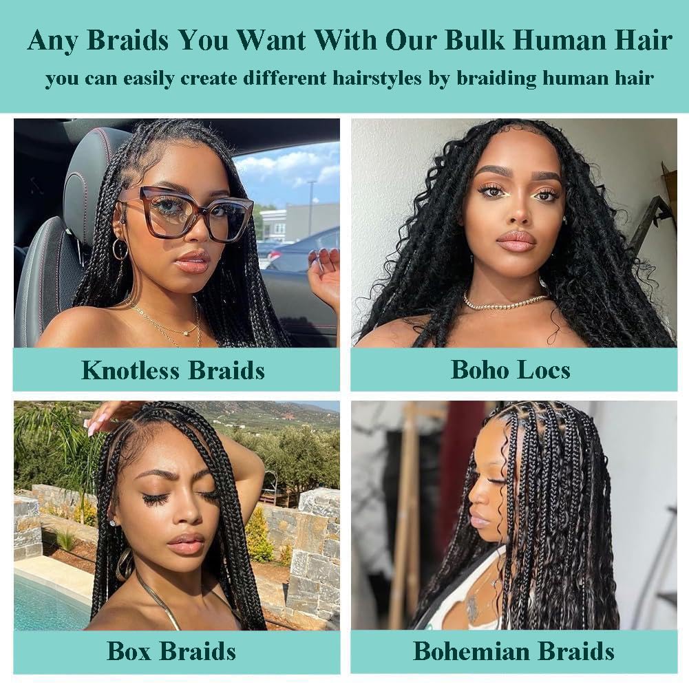 OKVOKV bulk braiding hair loose 110g bundles for customization