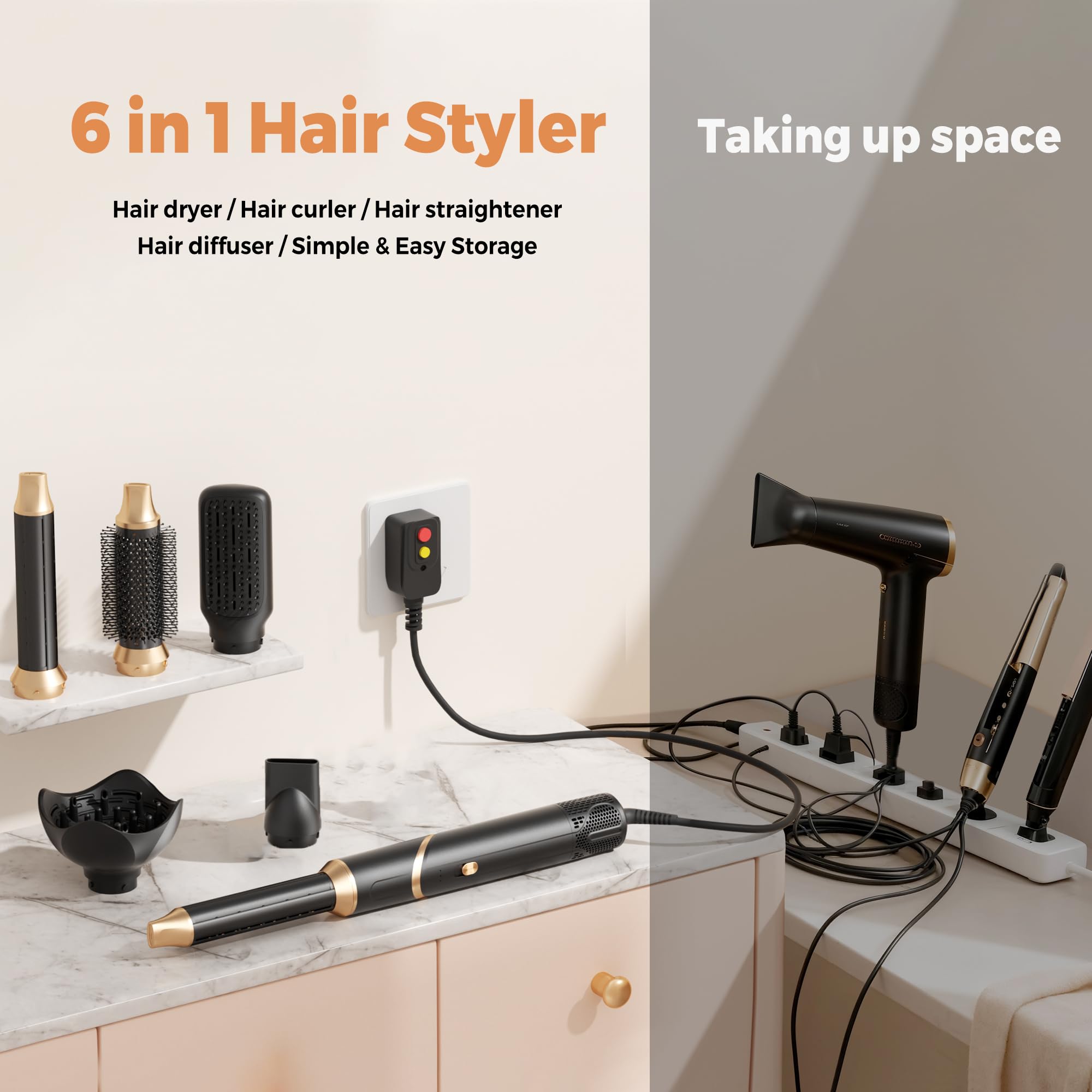 OKWRAP hair dryer brush diffuser attachment delivers soft, even drying.