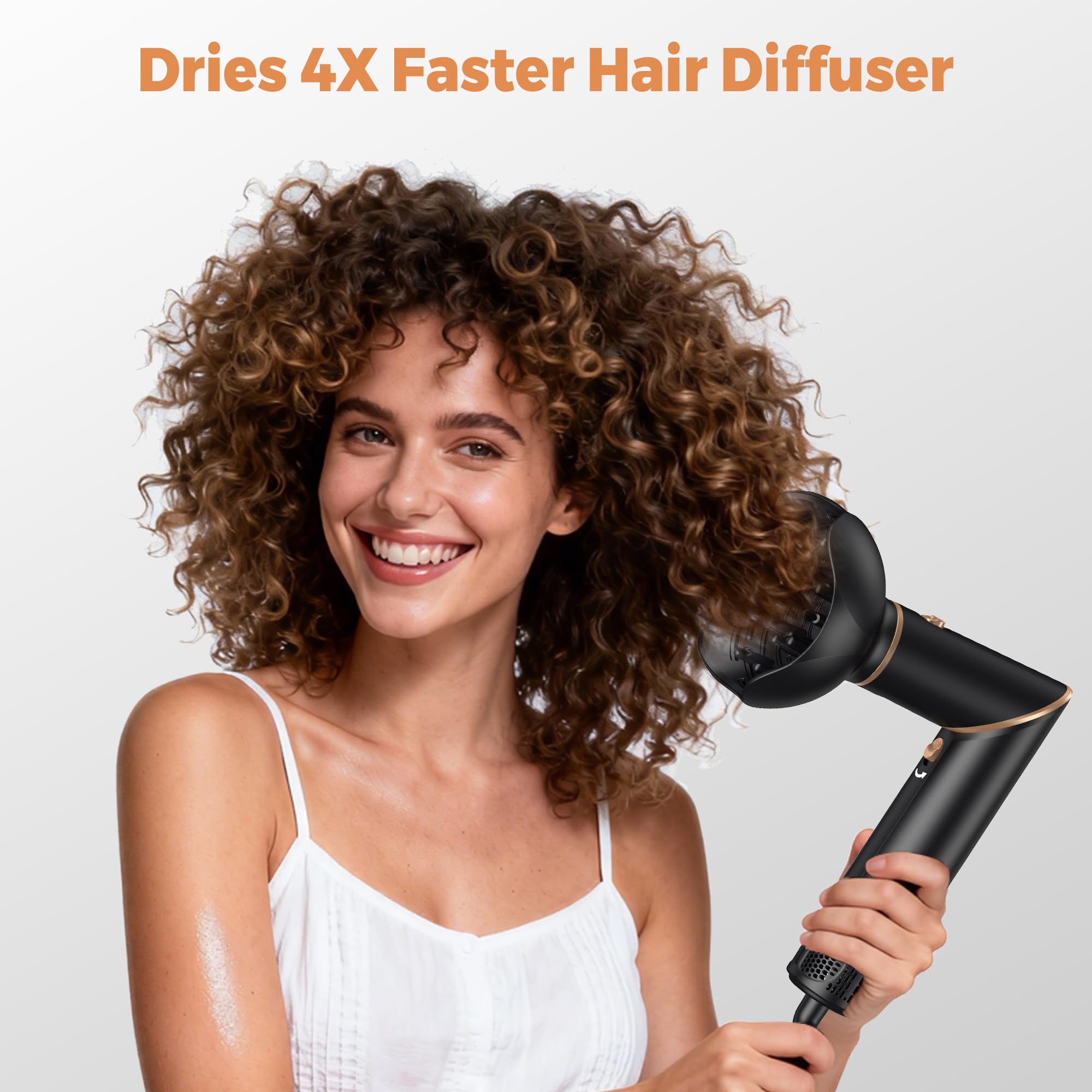 OKWRAP left-wrap attachment creates gentle curls with defined shape.