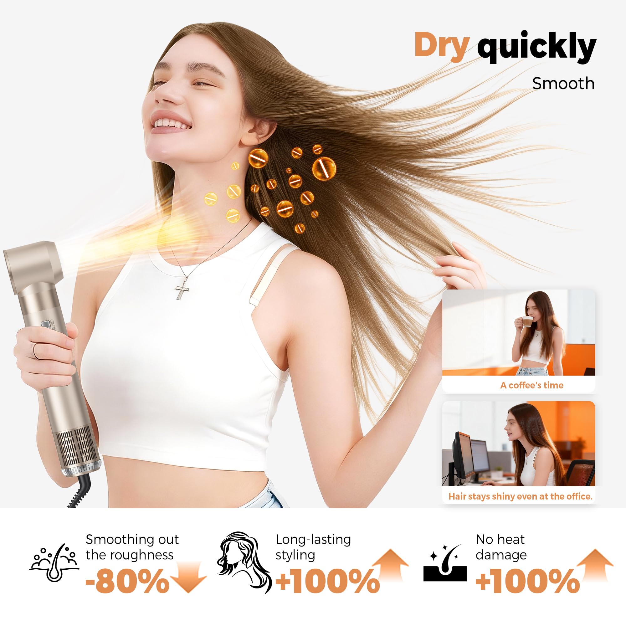 OKWRAP smart heat sensor with negative ions for frizz control.