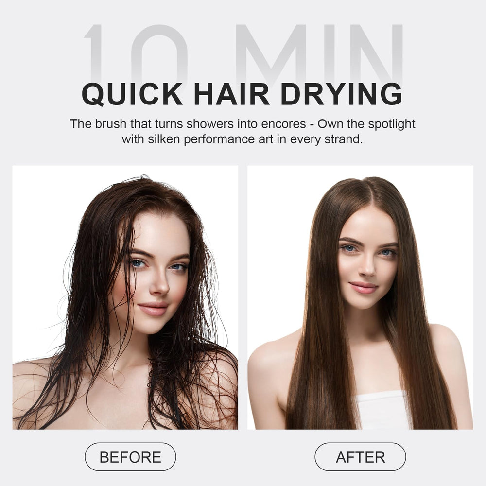 Olaermoso travel dual-voltage hair dryer brush 360 swivel cord for tangle-free styling.