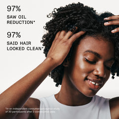 Olaplex No.4D bottle-side view with pump enables easy, mess-free application.